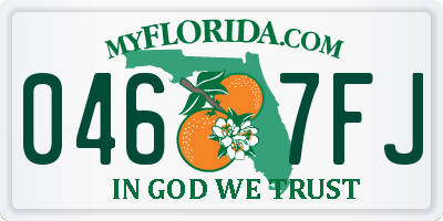 FL license plate 0467FJ