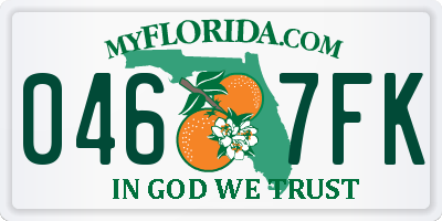 FL license plate 0467FK