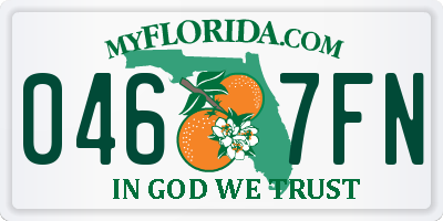 FL license plate 0467FN