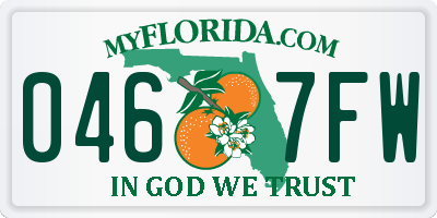 FL license plate 0467FW