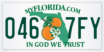 FL license plate 0467FY