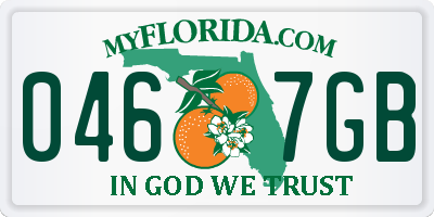FL license plate 0467GB