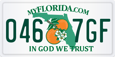 FL license plate 0467GF