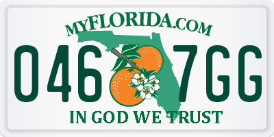FL license plate 0467GG