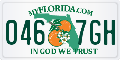 FL license plate 0467GH