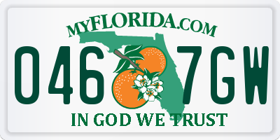 FL license plate 0467GW