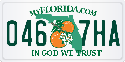 FL license plate 0467HA