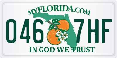 FL license plate 0467HF