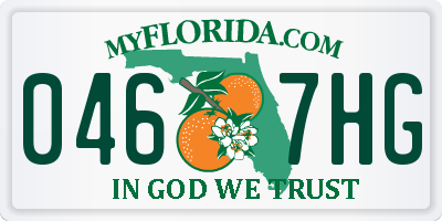 FL license plate 0467HG