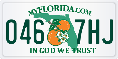 FL license plate 0467HJ