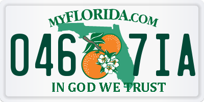 FL license plate 0467IA