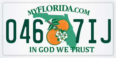 FL license plate 0467IJ