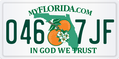 FL license plate 0467JF