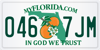 FL license plate 0467JM