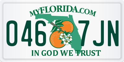 FL license plate 0467JN