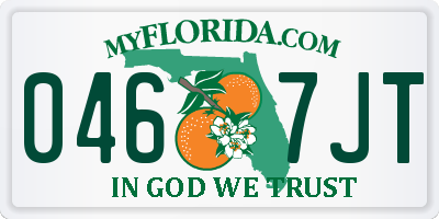 FL license plate 0467JT