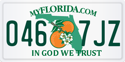 FL license plate 0467JZ