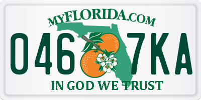 FL license plate 0467KA