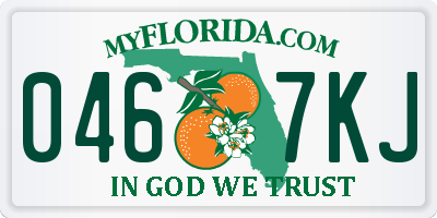 FL license plate 0467KJ