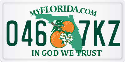 FL license plate 0467KZ