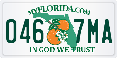 FL license plate 0467MA