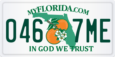FL license plate 0467ME