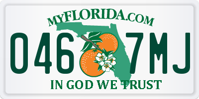 FL license plate 0467MJ