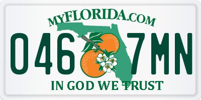 FL license plate 0467MN
