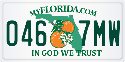 FL license plate 0467MW