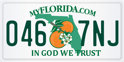 FL license plate 0467NJ
