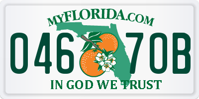 FL license plate 0467OB