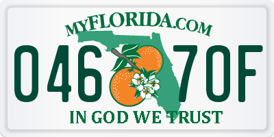 FL license plate 0467OF