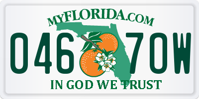 FL license plate 0467OW