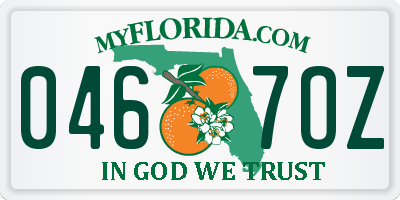 FL license plate 0467OZ