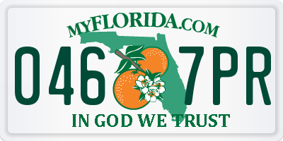 FL license plate 0467PR