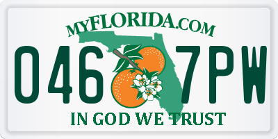 FL license plate 0467PW