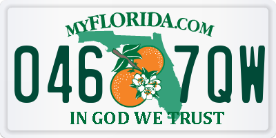 FL license plate 0467QW