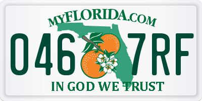 FL license plate 0467RF