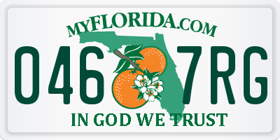 FL license plate 0467RG