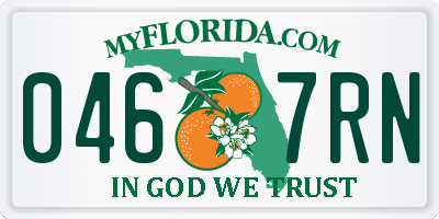 FL license plate 0467RN