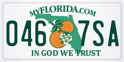 FL license plate 0467SA