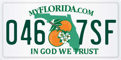 FL license plate 0467SF