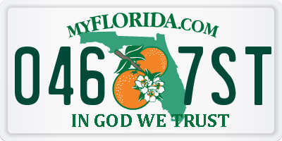 FL license plate 0467ST
