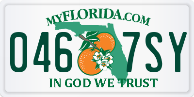 FL license plate 0467SY