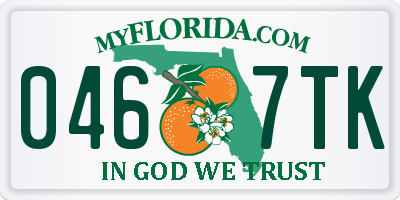 FL license plate 0467TK