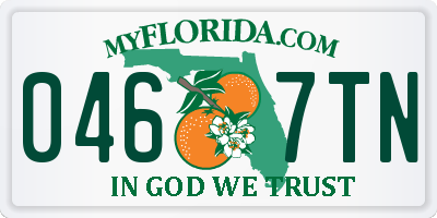 FL license plate 0467TN