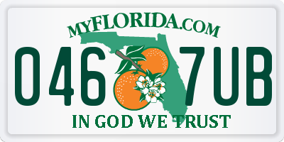 FL license plate 0467UB