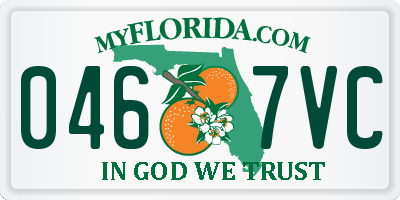 FL license plate 0467VC