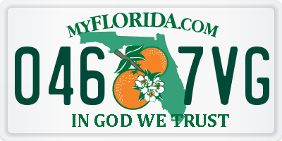 FL license plate 0467VG