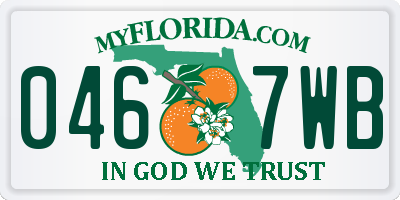 FL license plate 0467WB